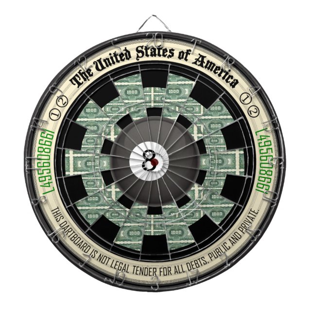 Kunst des Papiergeld-8-Ball Dartscheibe (vorne)