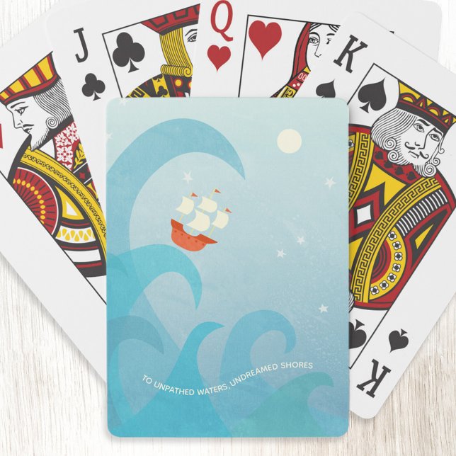 Kunst des Wassersports Spielkarten (Sailing boat nautical Shakespere quote art playing cards)