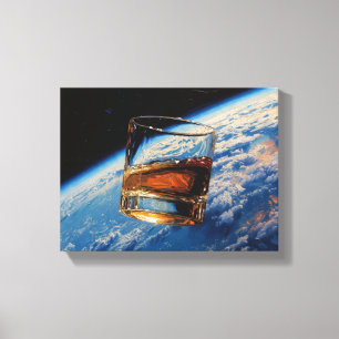 Kunst des Whiskeys: Im Weltraum (Gemälde Nr. 2) Leinwanddruck