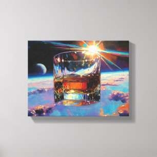 Kunst des Whiskeys: Im Weltraum (Gemälde Nr. 9) Leinwanddruck