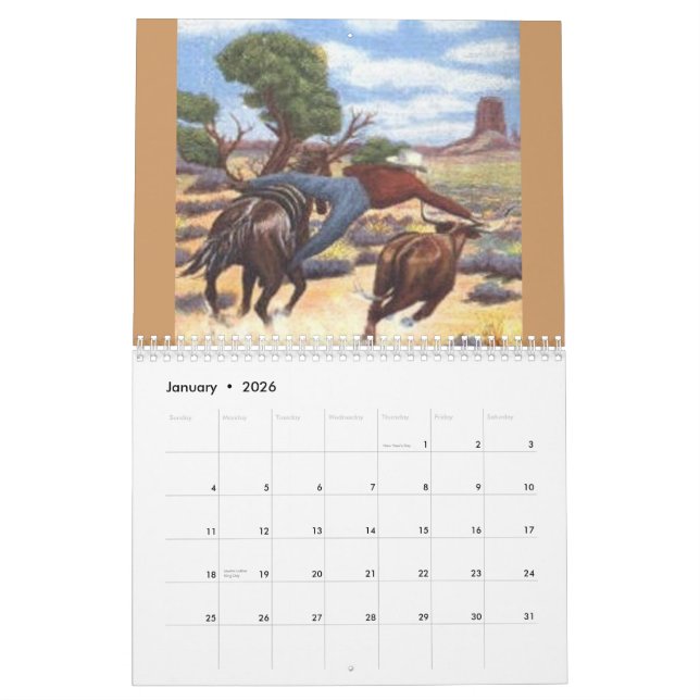 Kunst des wilden Westens Kalender (Jan 2026)