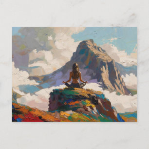 Kunst des Yoga: Ausgewogene Schönheit (Ölgemälde N Feiertagspostkarte