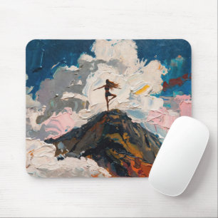Kunst des Yoga: Ausgewogene Schönheit (Ölgemälde N Mousepad