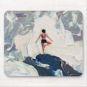 Kunst des Yoga: Ausgewogene Schönheit (Ölgemälde N Mousepad