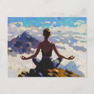 Kunst des Yoga: Ausgewogene Schönheit (Ölgemälde N Postkarte