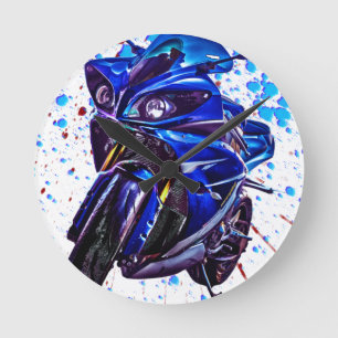 Kunst-Druck Yamahas YZF R1 Runde Wanduhr