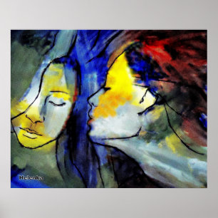 Kunst-Druck-Zeitgenössische Kunst - Frauenporträt Poster