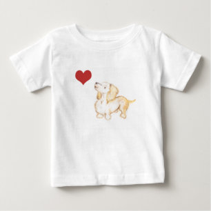 "Kunst durch Heide" Liebe Dackel-Kinderst-shirt Baby T-shirt