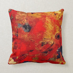 Kunst durch Rot DS Watkins und Gold abstrakt Kissen