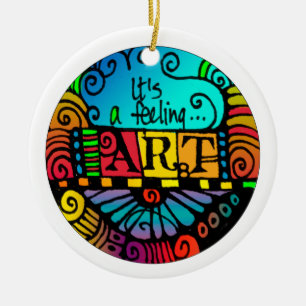 Kunst - es ist eine Gefühls-runde Verzierung Keramik Ornament