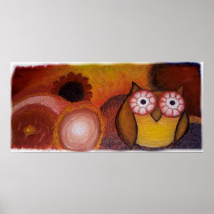 Kunst-Eulen-Druck Poster