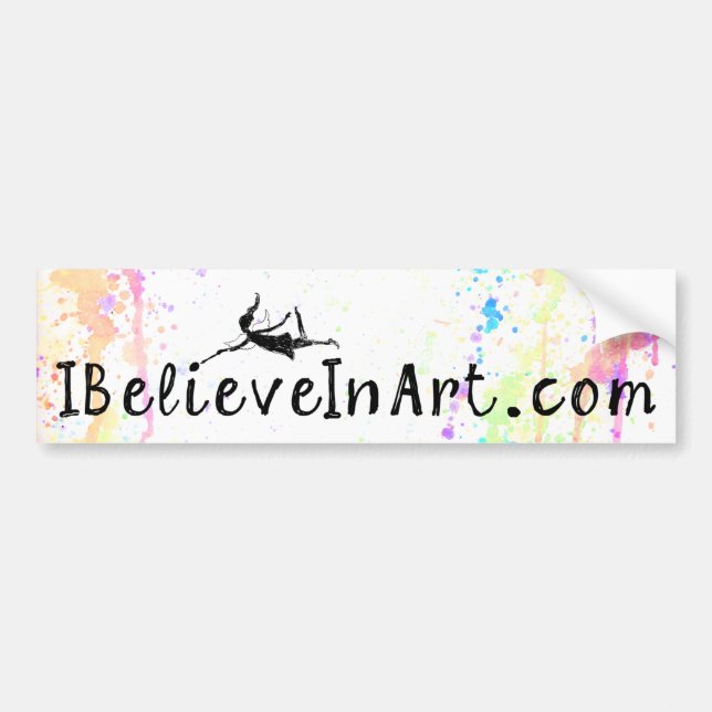 Kunst-Fee: IBelieveInArt.com fördernd Autoaufkleber (Vorne)