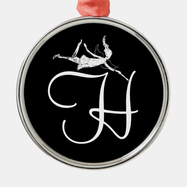 Kunst-Fee-Initiale: H Silbernes Ornament (Vorne)