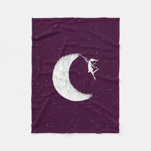 Kunst-Fee: Malen Sie den Mond (lila) Fleecedecke