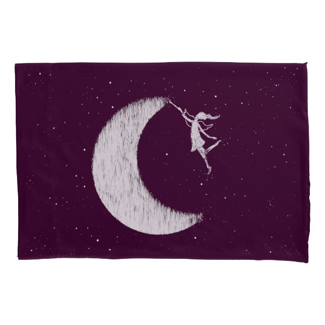 Kunst-Fee: Malen Sie den Mond lila Kissenbezug (Vorderseite)