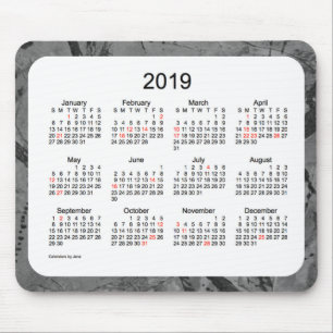 Kunst-Feiertags-Kalender-Mausunterlage 2019 Mousepad
