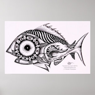 Kunst-Fisch-Plakat/Entwurf, Geometrica von V Poster