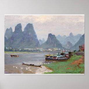 Kunst-Fluss Li am Dämmerungs-Plakat Poster