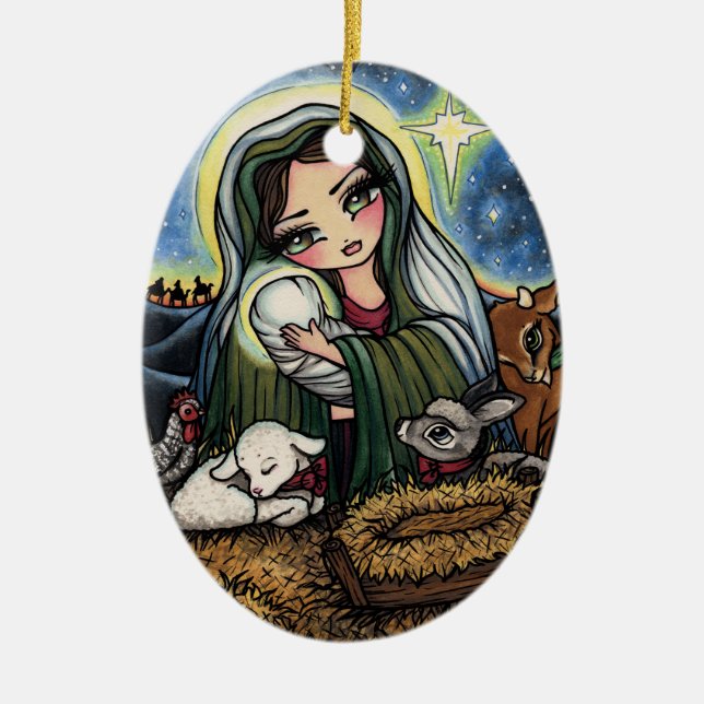Kunst Geburt Christis-Weihnachtsjesuss Mary durch Keramik Ornament (Vorne)