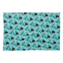 Kunst-Geschirrtuch im Aqua und im Schwarzen