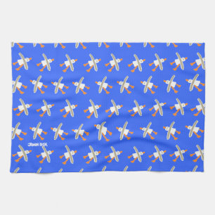 Kunst-Geschirrtuch: John-Farbstoff-Seemöwen, blau Küchentuch