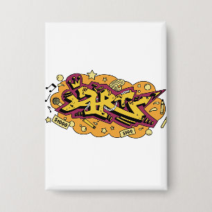 Kunst Graffiti Handzeichnung Button