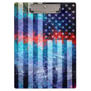 Kunst Grunge Amerikanische Flagge #7 Klemmbrett
