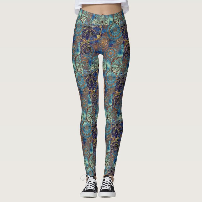 Kunst-Grunge-Muster Leggings (Vorderseite)