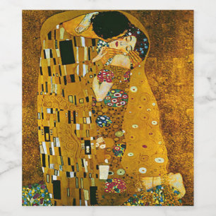 Kunst, Gustav Klimt, der Kuss Weinetikett
