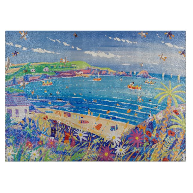 Kunst-hackendes Brett: Mutter Iveys Bucht Cornwall Schneidebrett (Vorderseite)