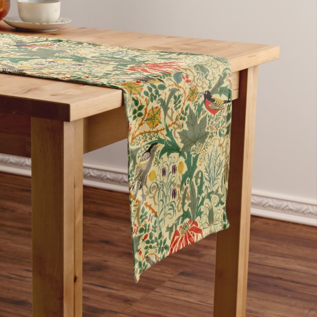 Kunst & Handwerk Muster Vögel & Blume von Voysey Kurzer Tischläufer (Beispiel)