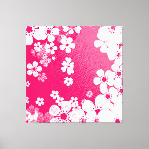 Kunst heiß rosa florales Grunge-Hintergrundmuster Leinwanddruck