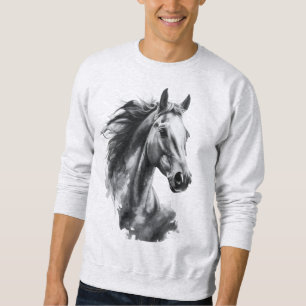 Kunst Herren T-Shirt Fette Schwarz-Weiß-Tiergrafik Sweatshirt