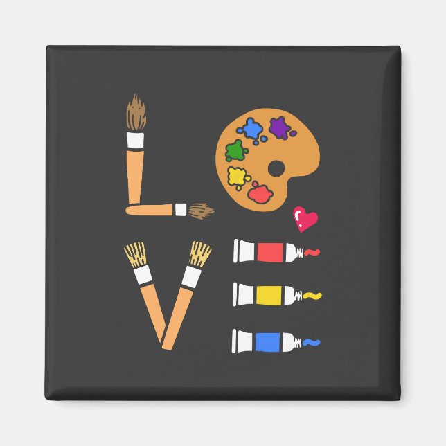 Kunst - Ich liebe Kunst Magnet (Vorne)