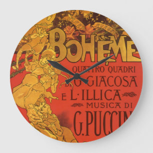 Kunst im Jugendstil, La Boheme Oper, 1896 Große Wanduhr