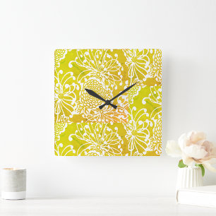 "Kunst in jeder Tick." Quadratische Wanduhr
