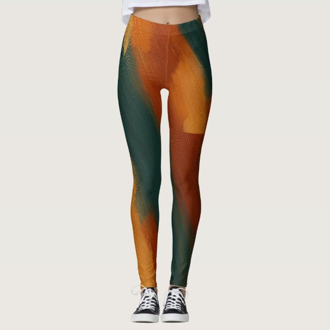 Kunst in Motion - Elegante Abstrakte Loungewear Leggings (Vorderseite)