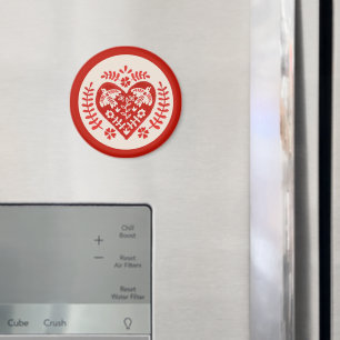 Kunst in Rot und Weiß Magnet