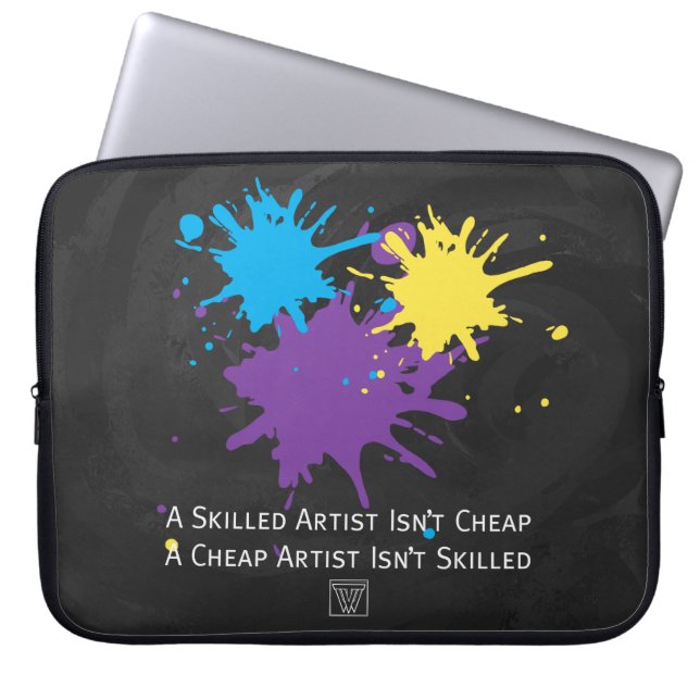 Kunst ist billig laptopschutzhülle (Vorderseite)