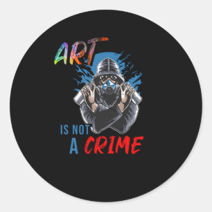 Kunst ist kein Verbrechen Runder Aufkleber