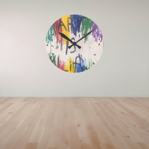 KUNST IST LEBEN farbenfrohe Ausdrücke aufregende Runde Wanduhr