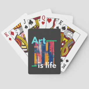 Kunst ist Leben - fett Abstrakte Pinselstriche - D Spielkarten