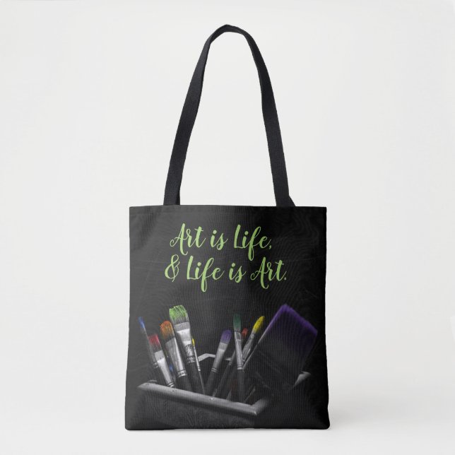 Kunst ist Leben und Leben ist Kunst Dunkler Künstl Tasche (Vorderseite)