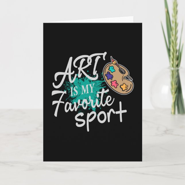 Kunst ist mein Lieblingssportgrün Splash Karte (Vorderseite)