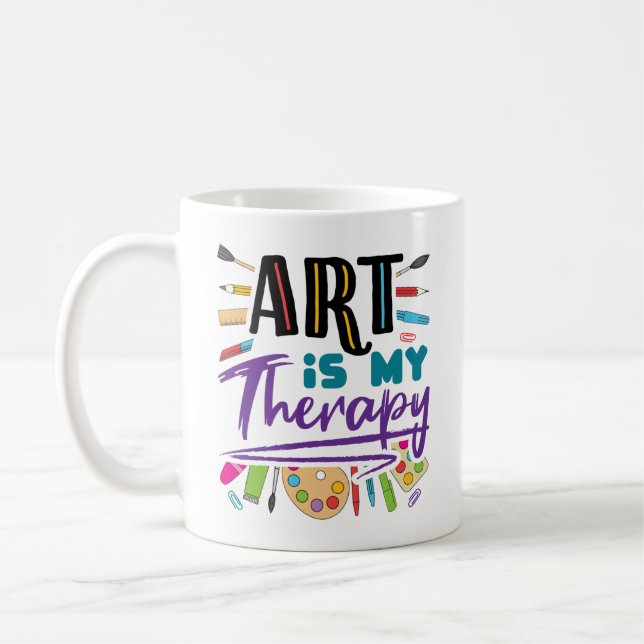 Kunst ist meine Therapie künstlerisch Künstlerisch Kaffeetasse (Links)