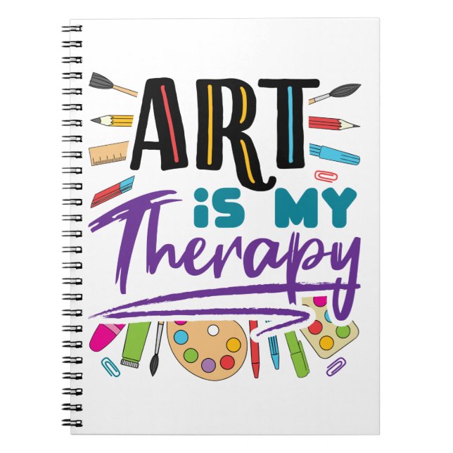Kunst ist meine Therapie künstlerisch Künstlerisch Notizblock (Vorderseite)