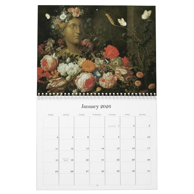 Kunst-Kalender-Blumenmalereien Kalender (Jan 2026)