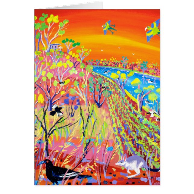 Kunst-Karte: Sumpfgebiet-wild lebende Tiere (Vorne)