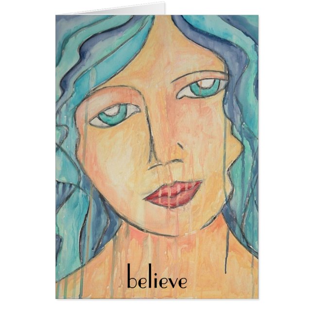 Kunst-Karten-Blau-Haar (Vorne)