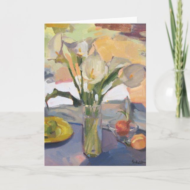 Kunst-Karten-Raum-Gruß-Karte "Calla-Lilien " Karte (Vorderseite)